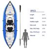 Inflatable Kayak Set with Paddle & Air Pump; Portable Recreational Touring Kayak Foldable Fishing Touring Kayaks; Tandem 2 Person Kayak