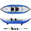 Inflatable Kayak Set with Paddle & Air Pump; Portable Recreational Touring Kayak Foldable Fishing Touring Kayaks; Tandem 2 Person Kayak