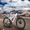 S24103 24 inch Mountain Bike for Teenagers Girls Women, Shimano 21 Speeds Gear MTB with Dual Disc Brakes and 100mm Front Suspension, White/Pink