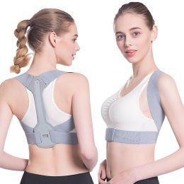 Posture Corrector; Adjustable Back Posture Correction Strap For Humpback Correction (Order A Size Up) (Color: Grey)
