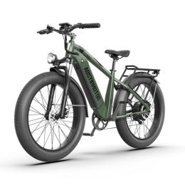 AOSTIRMOTOR New Pattern King 26" 1000W Electric Bike 26in Fat Tire 52V15AH Removable Lithium Battery for Adults KING (Color: As Picture)