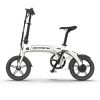 Aostirmotor 14" Electric Bike; 350W 7.5Ah/36V E Bike; Lightweight Folding Electric Bicycles for Adult(White)