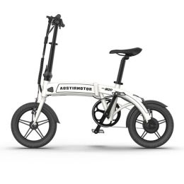Aostirmotor 14" Electric Bike; 350W 7.5Ah/36V E Bike; Lightweight Folding Electric Bicycles for Adult(White) (Color: As Picture)