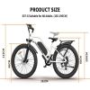 AOSTIRMOTOR Hot Fat Tire Adults Electric Bicycle 26 In. Electric Mountain Bike; 48V 13AH ; S07-G(White)