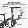 Aostirmotor 14" Electric Bike; 350W 7.5Ah/36V E Bike; Lightweight Folding Electric Bicycles for Adult(White)