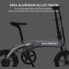 Aostirmotor 14" Electric Bike; 350W 7.5Ah/36V E Bike; Lightweight Folding Electric Bicycles for Adult(White)