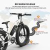 AOSTIRMOTOR Hot Fat Tire Adults Electric Bicycle 26 In. Electric Mountain Bike; 48V 13AH ; S07-G(White)